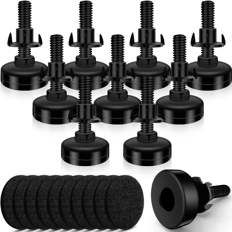 Holimax 10 Set Adjustable Furniture Leveling Feet, Adjustable Leg Levelers for Cabinets Sofa Tables Chairs Raiser, Heavy Duty Height Adjuster Furniture Levelers Foot with T- Nut Kit 3/8   -16 Thread - Image 1